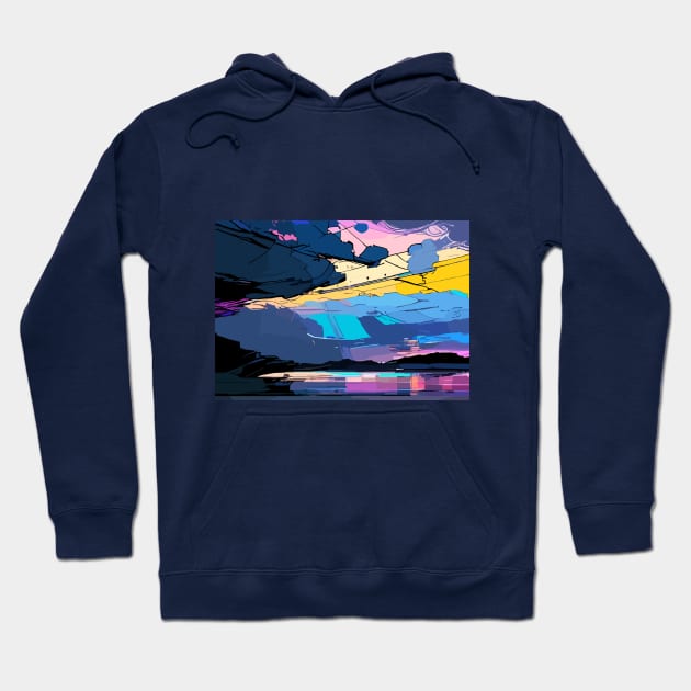 Sea & clouds artistic punk graphic style 1 Hoodie by merchbykaez